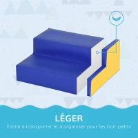 HOMCOM Parcours motricité bébé jouets d'escalade modulable 2 briques géantes en mousse 50 x 50 x 25 cm multicolore(m-6)