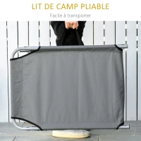 Outsunny Bain de soleil transat pliable dossier réglable multipositions pochette rangement intégrée acier époxy oxford gris(m-5)