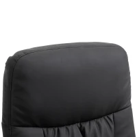 HOMCOM Fauteuil relax avec repose-pied fauteuil de relaxation relaxant pivotant 360° et dossier inclinable pour TV supportant jusqu'à 120 Kg revêtement synthétique métal noir(m-8)