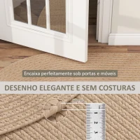 HOMCOM Tapete Oval para Sala de Estar 170x120 cm Tapete Lavável à Máquina Tecido à Mão Estilo Rústico Bege(m-7)