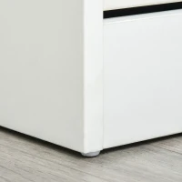 HOMCOM Armoire à Chaussures Meuble à Chaussures Rangement dim. 98L x 24l x 83H cm 4 Portes abattantes Double Niveau MDF Blanc(m-10)