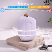 HOMCOM Frigorífico Pequeno de Cosméticos 4L 9V/240V para Arrefecer e Aquecer Mini Frigorífico para Beleza 20,3x26,3x28 cm Roxo(m-4)