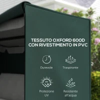 Outsunny Telo Copertura per Dondolo Impermeabile e Resistente Raggi UV | Tessuto Oxford Rivestito in PVC | 205x124x164cm(m-4)
