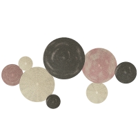 HOMCOM Decoración de Pared a 8 Discos 3D en Metal, 110x7x58 cm, color Bronce, Naranja y Amarillo