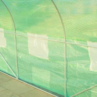 Outsunny Invernadero Caseta con 6 Ventanas Soporte de Acero Estable Gran Entrada Cremallera para Cultivo Plantas Jardín Terraza 350x300x200 cm Verde(m-6)