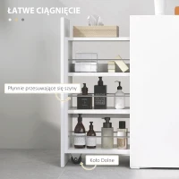 HOMCOM Wąska Szafka Łazienkowa, Szafka Podłogowa z Głęboką Szufladą, Wolnostojąca Szafka Łazienkowa, Płyta Wiórowa, Biały(m-5)