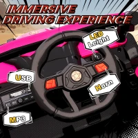 AIYAPLAY 12V Kids Ride On Car with Remote Control, Kids Electric Car with Suspension System, Music, for Kids 3-5 Years, Pink(m-7)