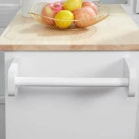 HOMCOM Desserte de cuisine sur roulettes chariot de service Ilot de cuisine avec tiroir de placard et porte-torchons - blanc(m-11)