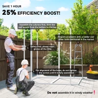 Outsunny 6 x 6ft Garden Shed with Floor, Window, Lockable Doors and Vents, Wood Effect Resin Tool Shed for Outdoor Patio, Grey(m-4)