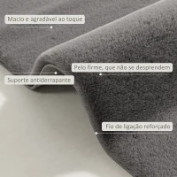 HOMCOM Tapete para Sala de Estar 120x160 cm Tapete Lavável à Máquina Pelo Longo Macio Estilo Moderno Cinza(m-4)