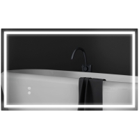HOMCOM Miroir salle de bain éclairage LED miroir lumineux salle de bain mural interrupteur tactile lumière 3 couleurs 80x100cm