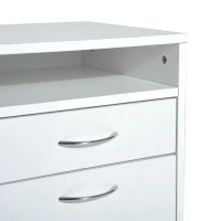 HOMCOM Cajonera tipo Archivador Móvil para Organizar Documentos en Oficina o Hogar Tiene 3 Compartimientos con Ruedas y Freno Color Blanco 40x35x60cm…(m-6)