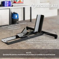 HOMCOM Suport Blocator Roată Moto cu Suport Reglabil, Capacitate de 816,5 kg,  Ø34-84 cm, Negru(m-6)