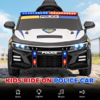 AIYAPLAY Kids Electric Ride on Police Car with Remote Control, Music, Horn, Siren Flashing Lights for 3-5 Years Old, Multicolour(m-4)