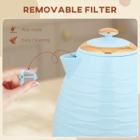 HOMCOM 3kW Rapid Boil Honeycomb Kettle - Light Blue(m-7)