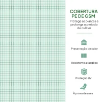 Outsunny Estufa Tipo Túnel 347x300x200 cm Estufa de Jardim com Porta Enrolável 6 Janelas Cobertura PE 140g/m²  Verde(m-5)