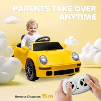 AIYAPLAY Licensed RUF CTR 2017-Yellowbird Electric Car for Kids, with Remote Control, Soft Start, MP3 Player, LED Lights, Yellow(m-7)