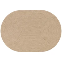 HOMCOM Tapete Oval para Sala de Estar 170x120 cm Tapete Lavável à Máquina Tecido à Mão Estilo Rústico Bege(m-1)