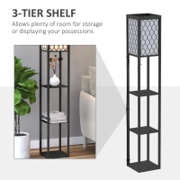 HOMCOM Three-Shelf Standing Lamps Set of 2 - Black(m-6)