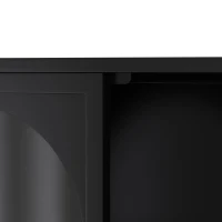 Armadietto a muro con quattro ante in vetro e ripiano, per cucina, soggiorno, bagno, 120x23x70 cm, Nero(m-7)