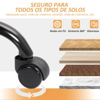 HOMCOM Cadeira de Escritório com Suporte Lombar Inflável Estofada em PU e Encosto Reclinável 65x76x113-121 cm Preto(m-8)