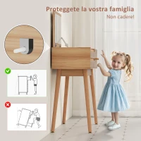 HOMCOM Table de Maquillage avec Miroir à Lumières LED et Espace de Rangement en Bois, 100x40x87 cm(m-3)