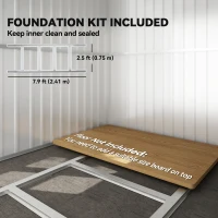 Outsunny 8.5 x 6ft Storage Shed Galvanised Steel Garden Shed, Metal Shed with Foundation Kit, Window, Lockable Wide Doors and Air Vents for Outdoor Patio, Dark Grey(m-5)