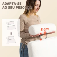 HOMCOM Cadeira de Escritório com Apoio para Pés Estofada em Borreguito e Encosto Reclinável  67x74x107-115 cm Creme(m-7)