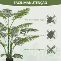 HOMCOM Planta Artificial Decorativa 170 cm Palmeira Artificial com Vaso e Folhas para Interior Casa Sala Escritório Verde(m-6)