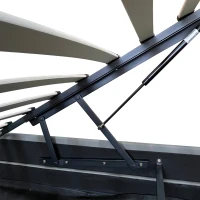 Ottoman Double Bed with PU Leather Finish, LED Lighting, Hydraulic Storage Bed with Adjustable Headboard, 193L x 142W x 111H cm, Grey(m-8)