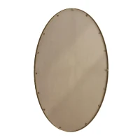 Specchio retro ovale con cornice in ferro, da parete per bagno, soggiorno, 65x3x100 cm, Oro(m-6)