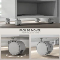 HOMCOM Móvel para Impressora com Rodas Suporte para Impressora com Compartimentos Abertos para Escritório Estúdio 40x30x36 cm Branco(m-5)