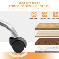 HOMCOM Cadeira de Escritório com Suporte Lombar Inflável Estofada em PU e Encosto Reclinável 65x76x113-121 cm Marrom(m-8)