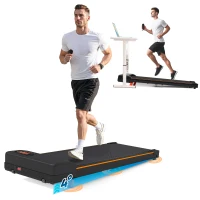 Folding Under Desk Treadmill with Adjustable Incline, LED Display, Magnetic Remote Control, 1-6 km/h Speed, 111L x 47.5W x 15H cm, Black(m-14)