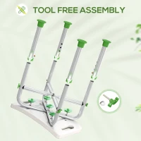 HOMCOM 44-51.5cm Aluminium Frame Shower/Bath Stool - Green(m-5)