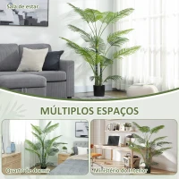 HOMCOM Planta Artificial Decorativa 170 cm Palmeira Artificial com Vaso e Folhas para Interior Casa Sala Escritório Verde(m-5)