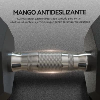 HOMCOM Set de 2 Mancuernas Hexagonales de 2 x 15 kg de Hierro Fundido Recubiertas en Goma para Entrenamiento en Casa Gimnasio(m-5)