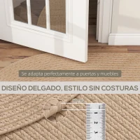 HOMCOM Alfombra Salón 170x120 cm Lavable en Lavadora Tejido a Mano Estilo Rústico Tapete para Sala de Estar Dormitorio Beige(m-7)