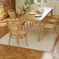 HOMCOM Maschinengewebter Teppich, 15 mm hoch, vielseitig einsetzbar, rutschfest, Cremeweiß(m-7)