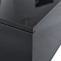 Modern High Gloss Coffee Table with 2 Storage Drawers, Unique Shape Centre Table with Customisable LED Lights, 100L x 50W x 35H cm, Black(m-8)