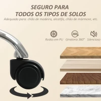 HOMCOM Cadeira de Escritório com Apoio para Pés Estofada em Borreguito e Encosto Reclinável  67x74x107-115 cm Creme(m-8)