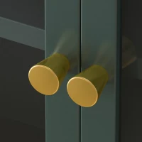 Armoire murale avec quatre portes en verre et étagère, pour cuisine, salon, salle de bain, 120x23x70 cm, Vert foncé(m-7)