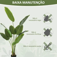 HOMCOM Planta Artificial Decorativa 160 cm Bananeira Artificial com Vaso e Folhas para Interior Casa Sala de Estar Escritório Verde(m-7)
