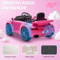 AIYAPLAY Licensed RUF CTR 2017-Yellowbird Electric Car for Kids, with Remote Control, Soft Start, MP3 Player, LED Lights, Pink(m-6)