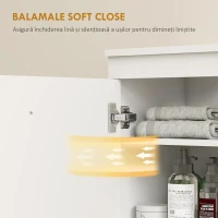 HOMCOM Mască Lavoar cu Dulap, 3 Sertare și Soft Close, Alb(m-5)
