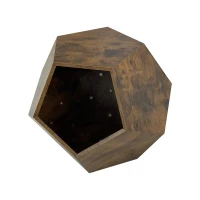 Niche pour chat polygonale avec veinure de bois, table d'appoint pour le canapé, 66x66x53 cm, Marron(m-10)