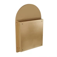 Armoire murale avec miroir arqué et cadre en métal, pour salle de bain, salon et chambre à coucher, 91x61x12 cm, Or(m-8)