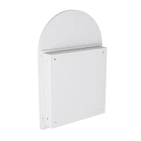 Armoire murale avec miroir arqué et cadre en métal, pour salle de bain, salon ou chambre à coucher, 91x61x12 cm, Blanc(m-8)