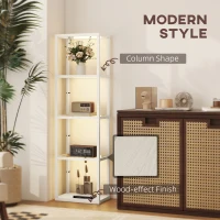 HOMCOM Four-Shelf Floor Lamp - Bleached Oak(m-8)