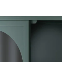 Armoire murale avec quatre portes en verre et étagère, pour cuisine, salon, salle de bain, 120x23x70 cm, Vert foncé(m-9)